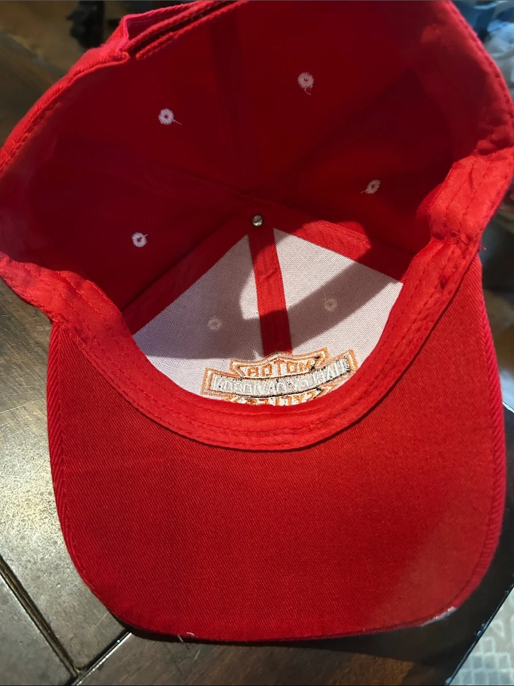 Harley-Davidson Red Cap with White Flame Accent